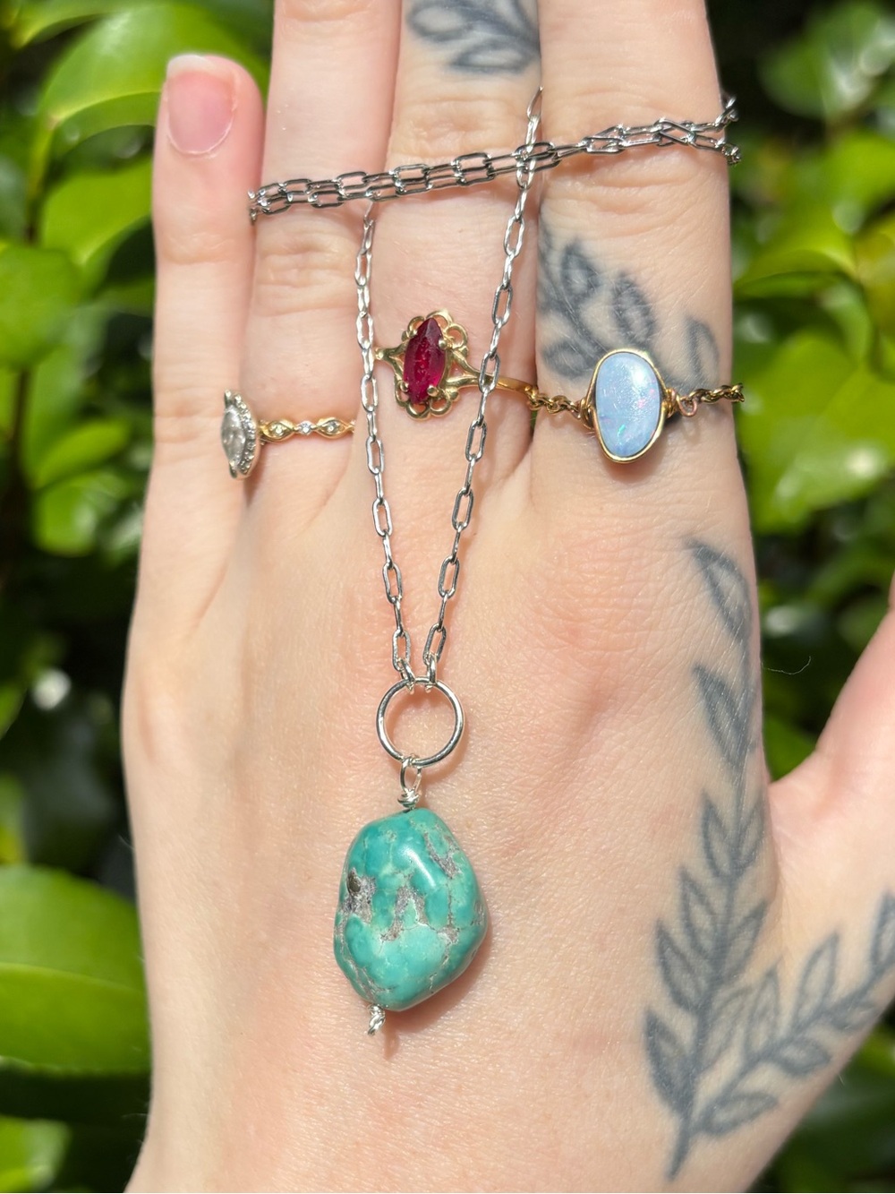Turquoise charm necklace